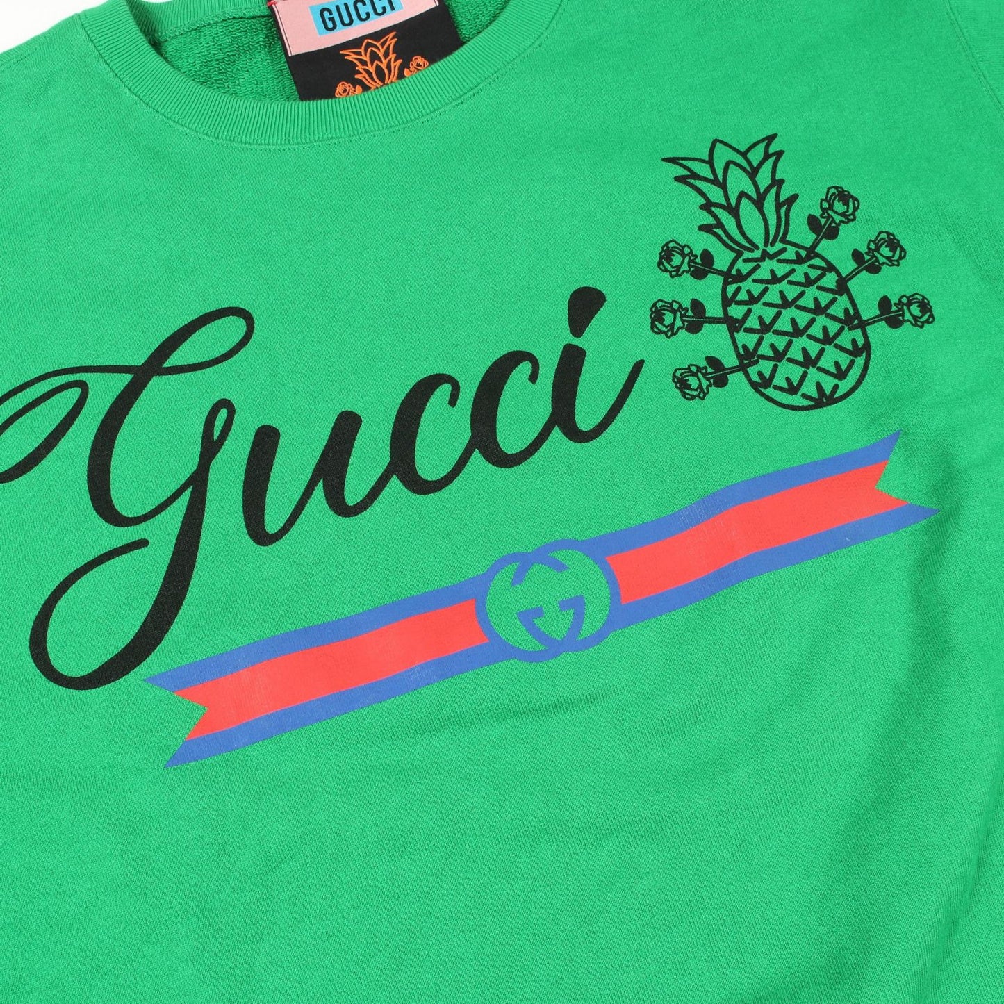 パイナップル ロゴ スウェットシャツ コットン グリーン グッチ