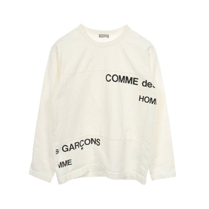 スプリットロゴ 長袖Tシャツ コットン ホワイト コムデギャルソンオム トップス COMME des GARCONS HOMME