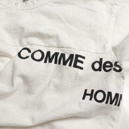 スプリットロゴ 長袖Tシャツ コットン ホワイト コムデギャルソンオム トップス COMME des GARCONS HOMME