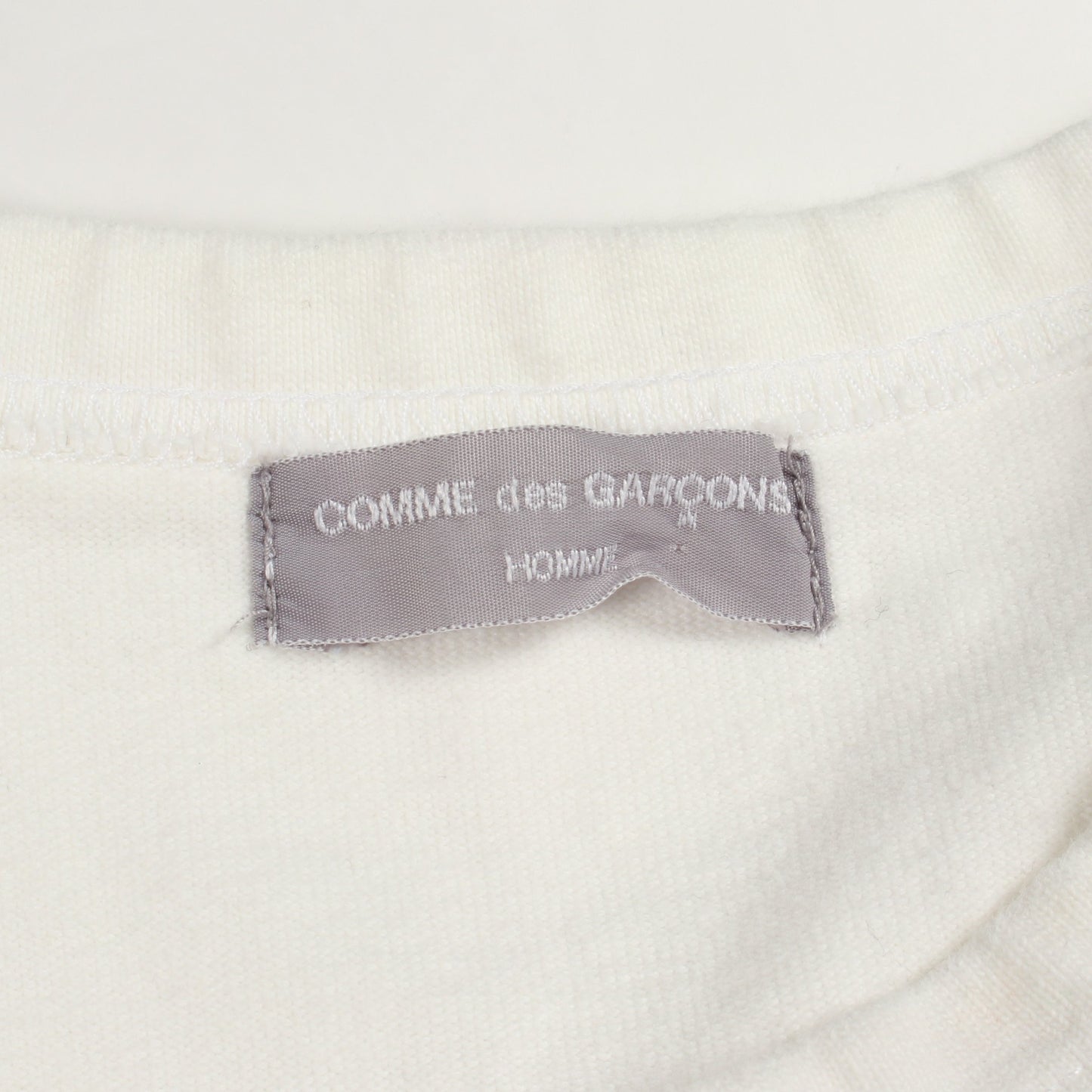 スプリットロゴ 長袖Tシャツ コットン ホワイト コムデギャルソンオム トップス COMME des GARCONS HOMME