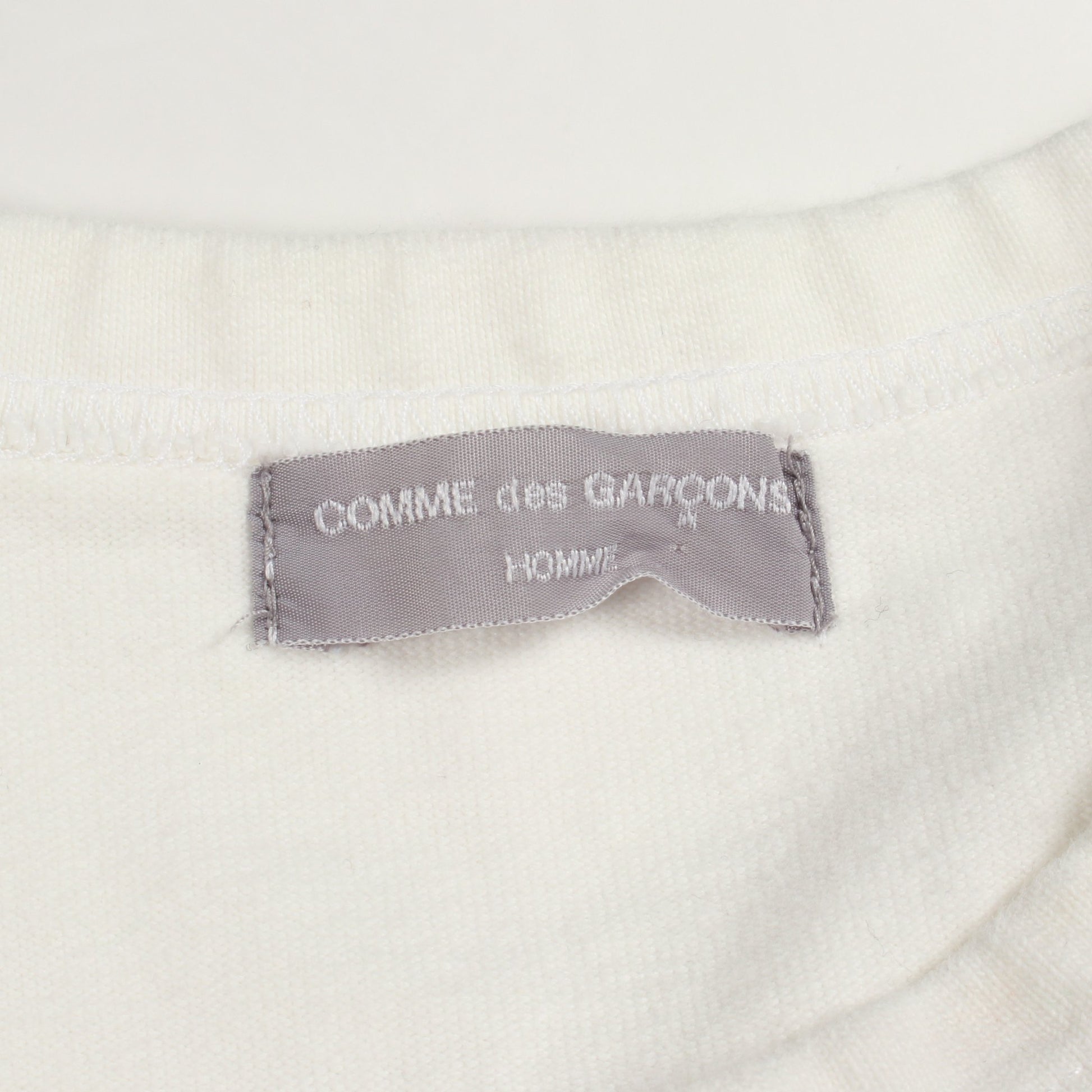 スプリットロゴ 長袖Tシャツ コットン ホワイト コムデギャルソンオム トップス COMME des GARCONS HOMME