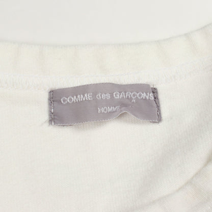 スプリットロゴ 長袖Tシャツ コットン ホワイト コムデギャルソンオム トップス COMME des GARCONS HOMME
