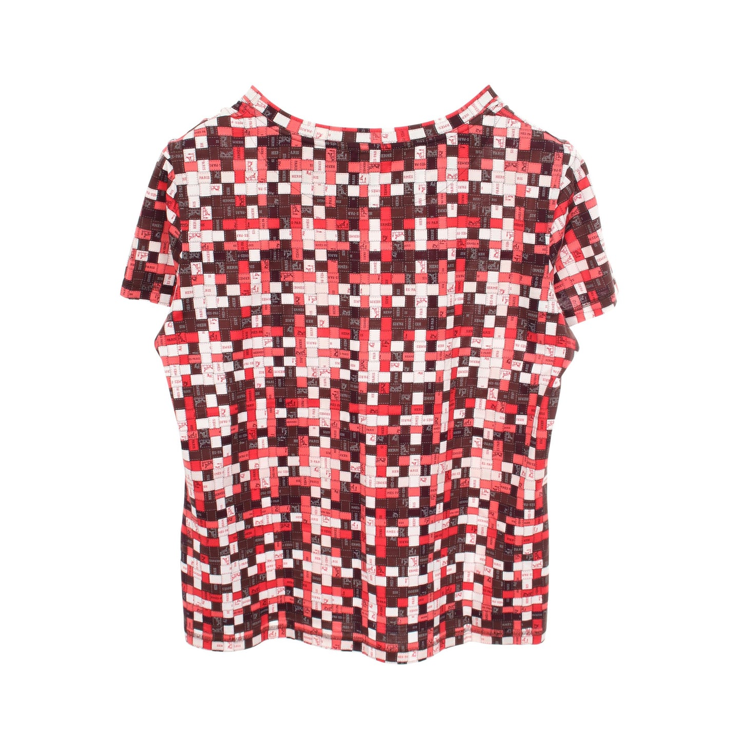 BOLDUC AU CARRE ボルデュック 半袖Tシャツ コットン レッド ブラウン ホワイト エルメス