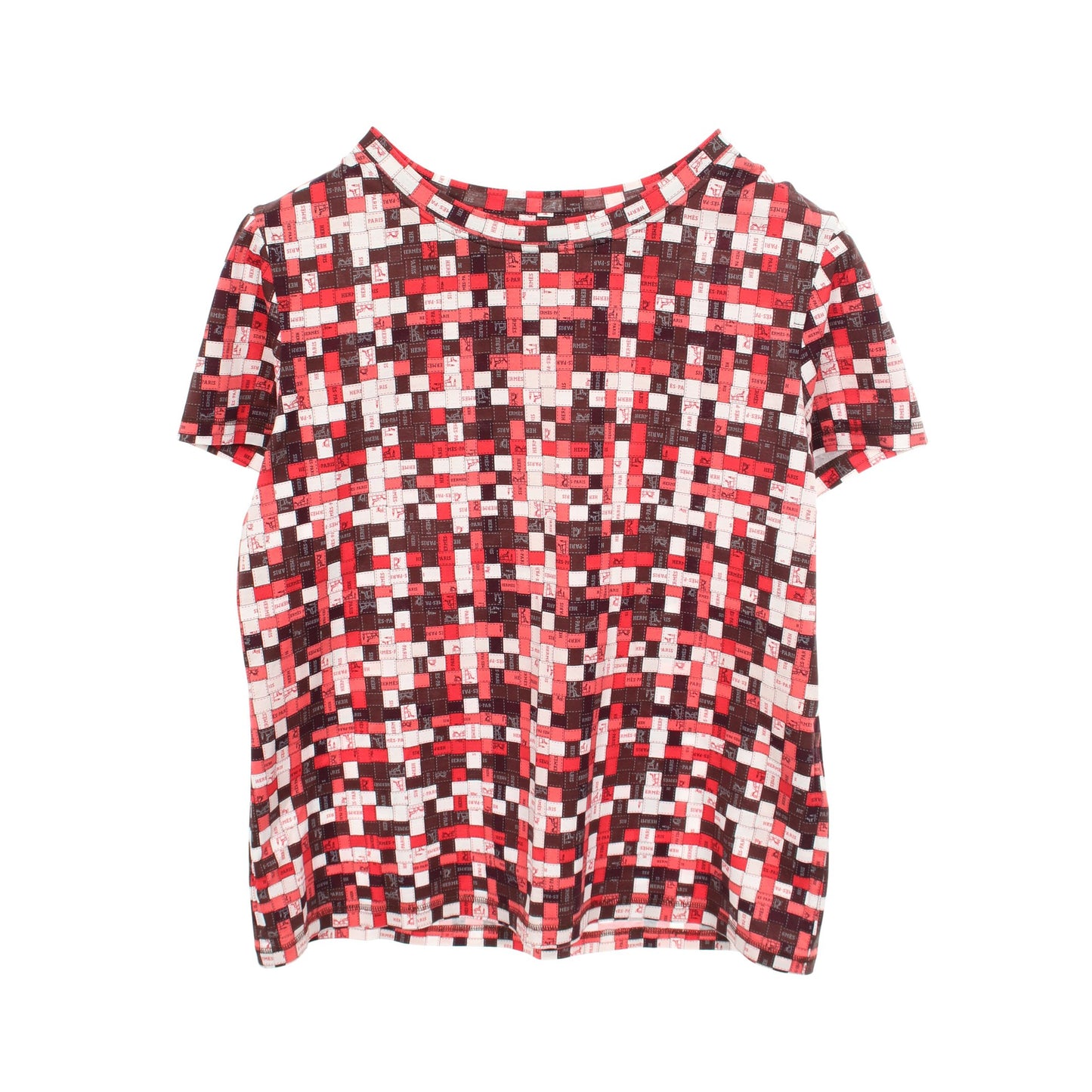 BOLDUC AU CARRE ボルデュック 半袖Tシャツ コットン レッド ブラウン ホワイト エルメス