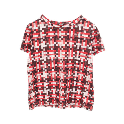 BOLDUC AU CARRE ボルデュック 半袖Tシャツ コットン レッド ブラウン ホワイト エルメス