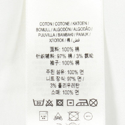 ストライプ フリル袖 半袖Tシャツ コットン ホワイト ライトブルー バーバリー