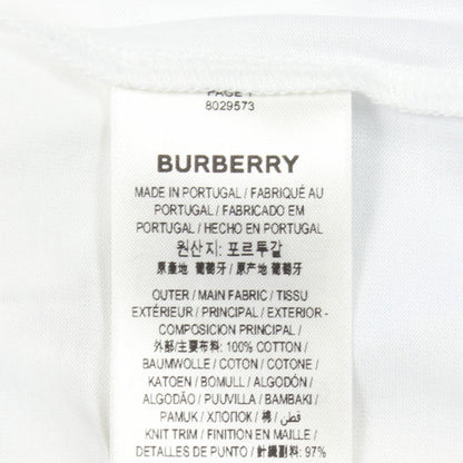 ストライプ フリル袖 半袖Tシャツ コットン ホワイト ライトブルー バーバリー