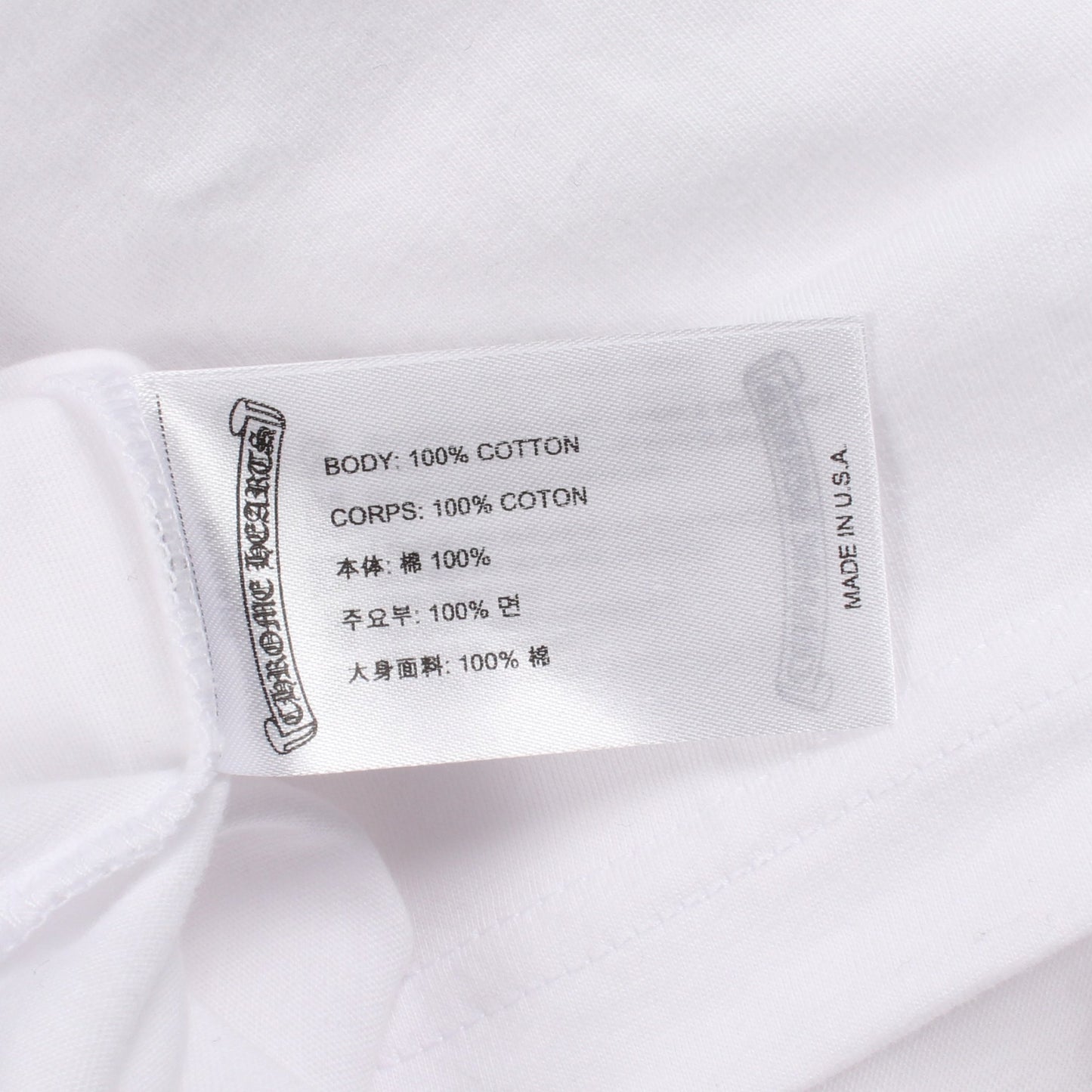 ホースシュー ポケット付き クルーネック 半袖Tシャツ コットン ホワイト クロムハーツ