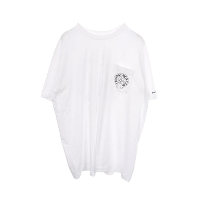 ホースシュー ポケット付き クルーネック 半袖Tシャツ コットン ホワイト クロムハーツ