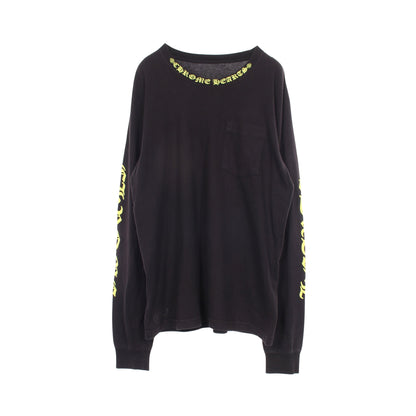 BLK NECK SCRIPT 長袖Tシャツ コットン ブラック イエロー クロムハーツ