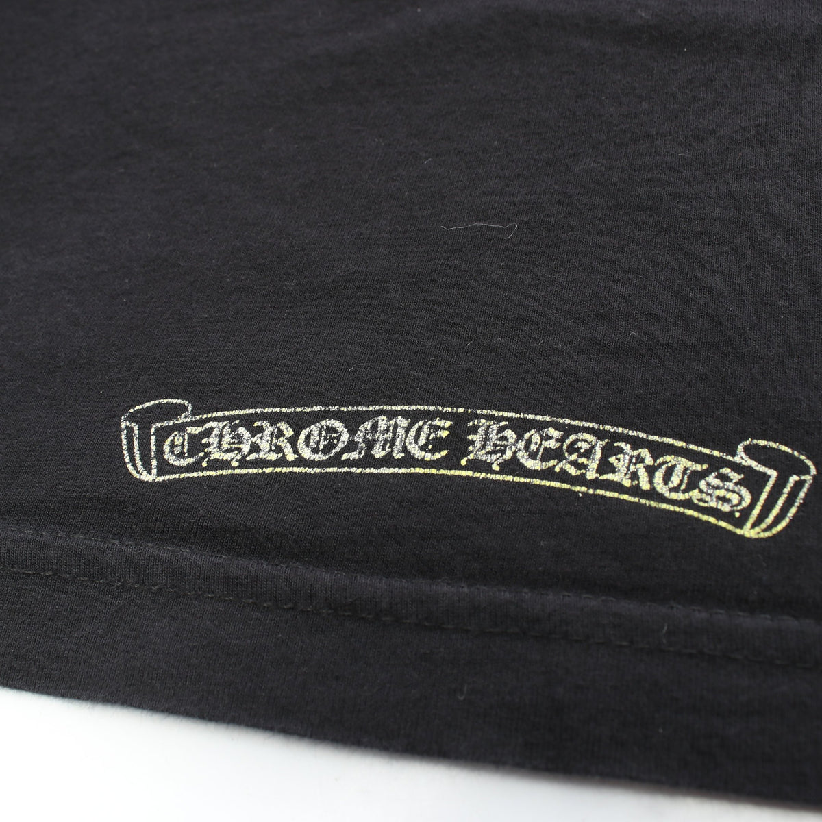 BLK NECK SCRIPT 長袖Tシャツ コットン ブラック イエロー クロムハーツ