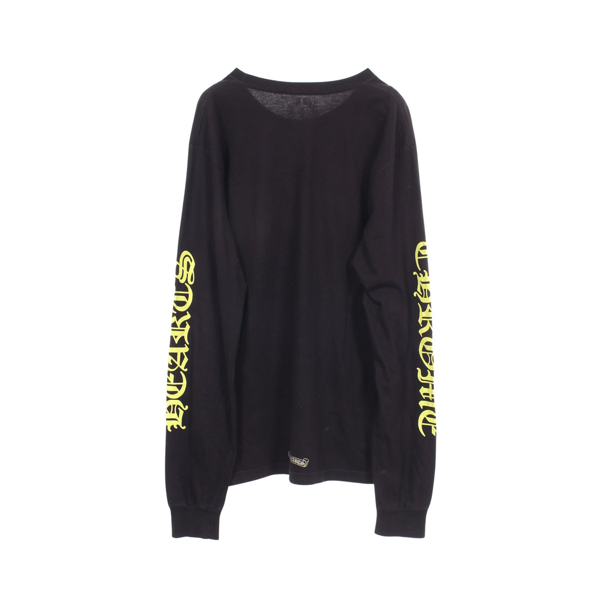 BLK NECK SCRIPT 長袖Tシャツ コットン ブラック イエロー クロムハーツ