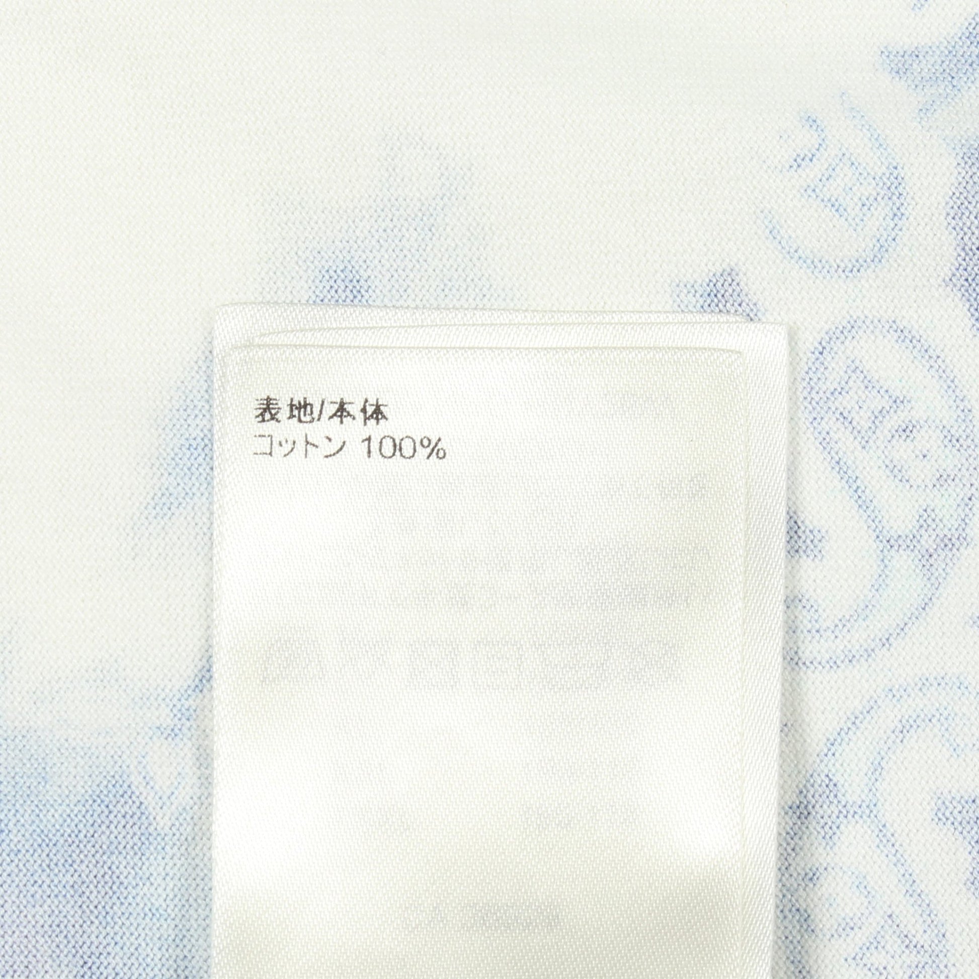 モノグラムバンダナプリント クルーネック 半袖Tシャツ コットン ホワイト ブルー ルイヴィトン トップス LOUIS VUITTON