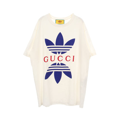 GUCCI × adidas トレフォイル 半袖Tシャツ コットン ホワイト グッチ