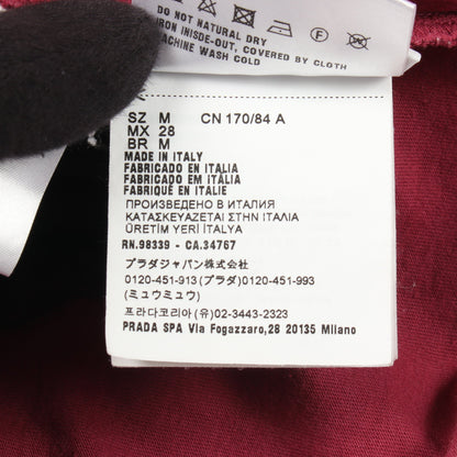 ロゴプリント 半袖Tシャツ コットン ボルドー ホワイト ミュウミュウ