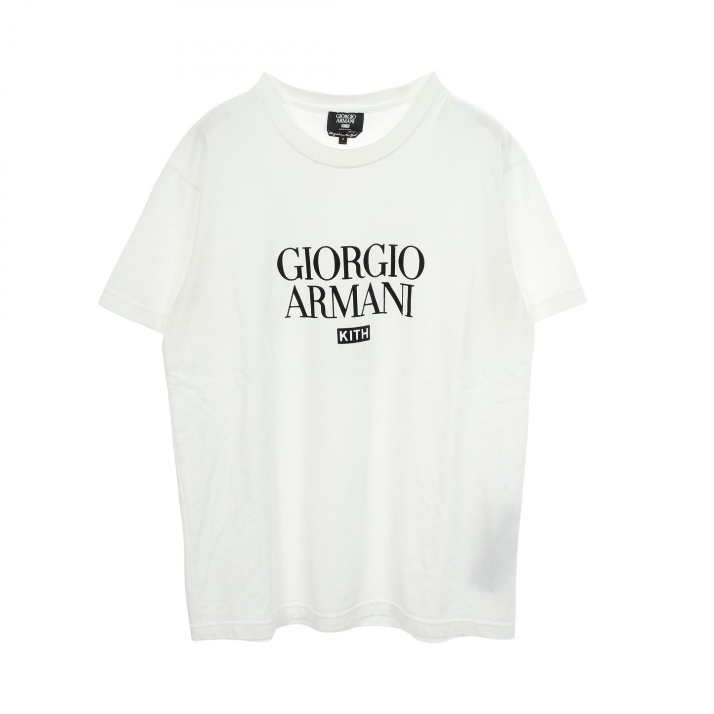 GIORGIO ARMANI × KITH フロッキーロゴ 半袖Tシャツ コットン ホワイト ジョルジオアルマーニ