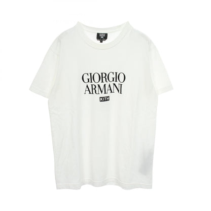 GIORGIO ARMANI × KITH フロッキーロゴ 半袖Tシャツ コットン ホワイト ジョルジオアルマーニ