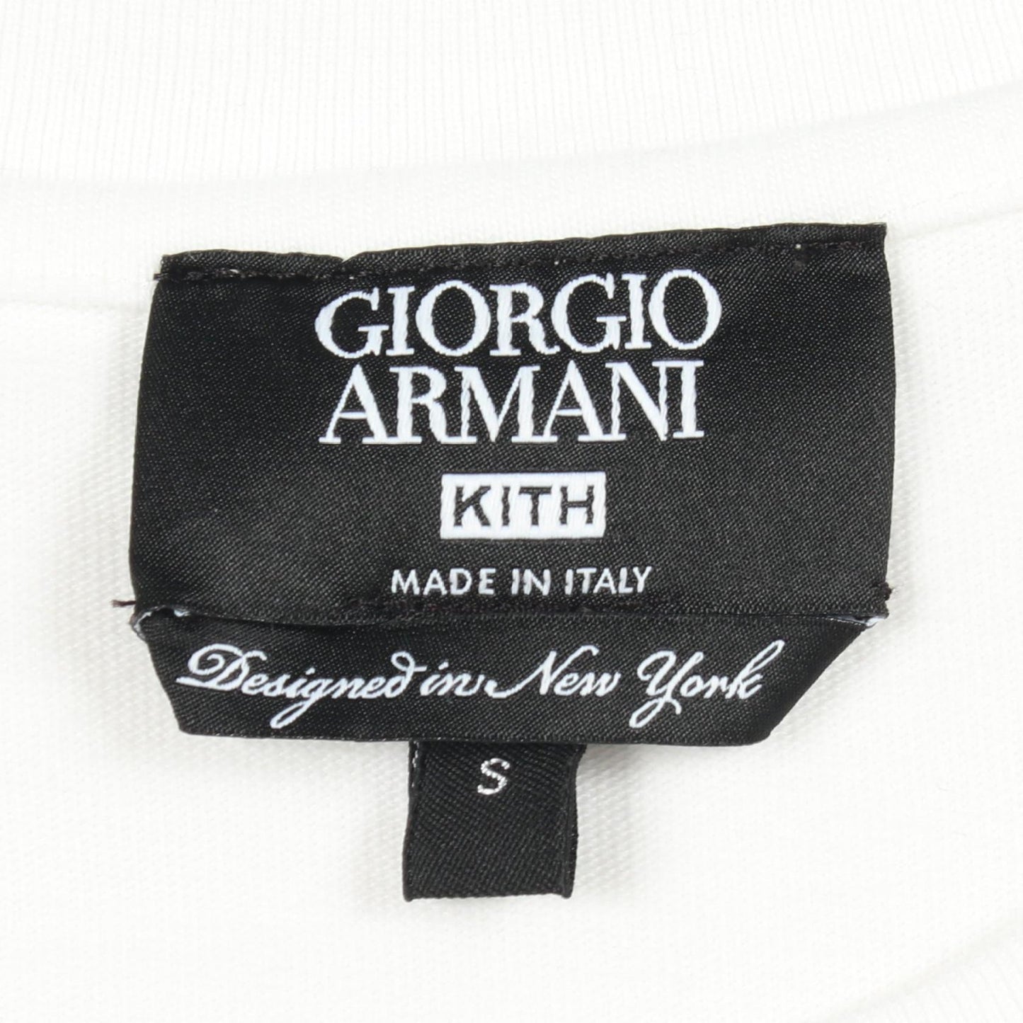 GIORGIO ARMANI × KITH フロッキーロゴ 半袖Tシャツ コットン ホワイト ジョルジオアルマーニ