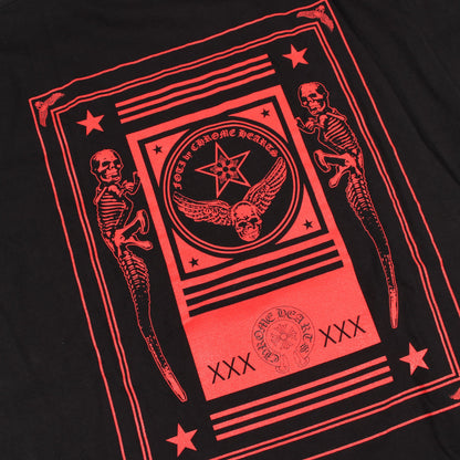 FOTI バックプリント 半袖Tシャツ コットン ブラック レッド クロムハーツ