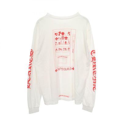 青山店限定 ポケット付き 長袖Tシャツ コットン ホワイト レッド クロムハーツ