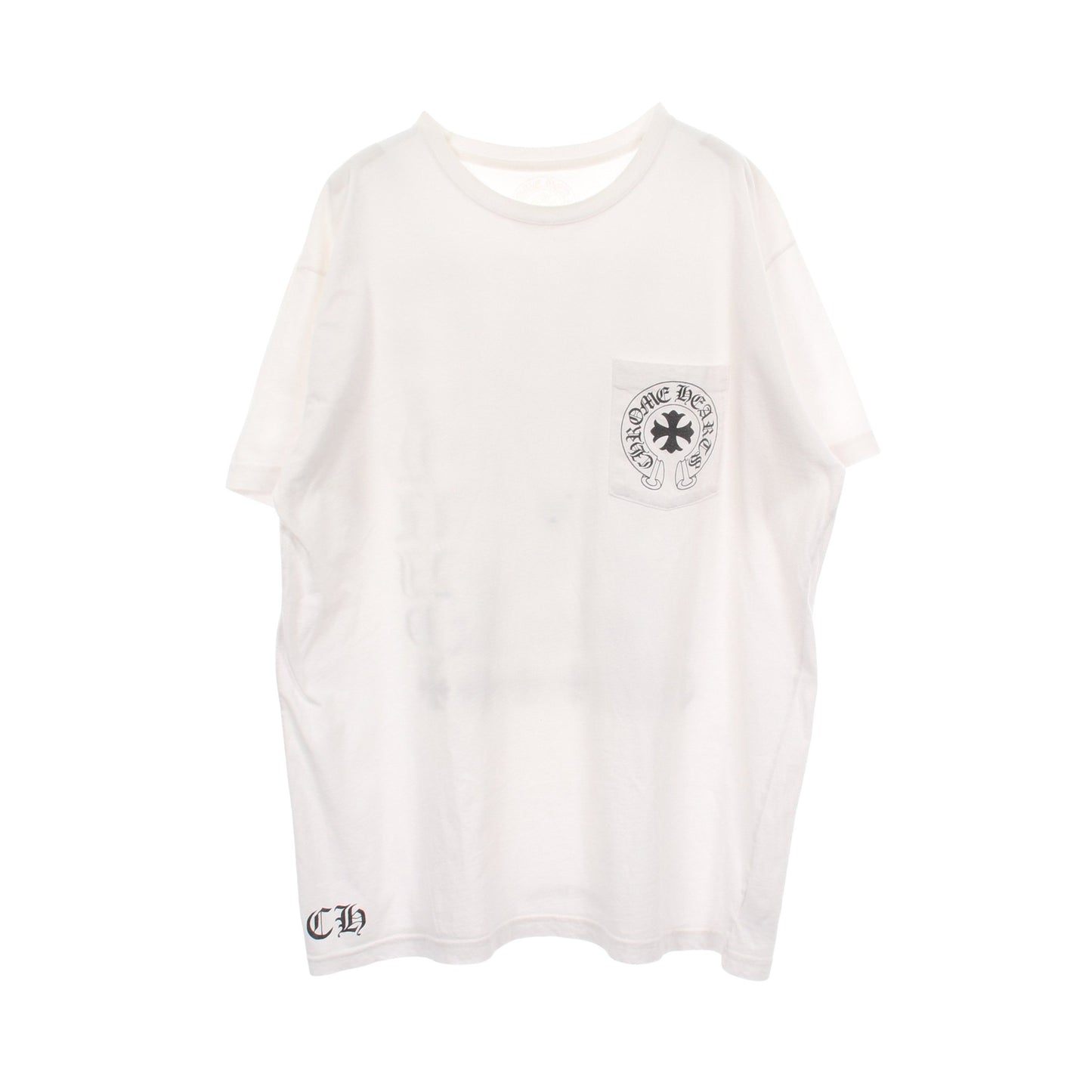 バックプリント ポケット付き 半袖Tシャツ コットン ホワイト クロムハーツ