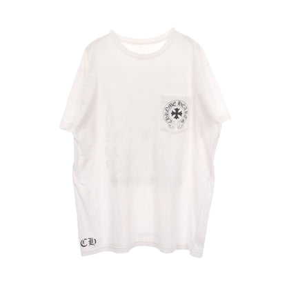 バックプリント ポケット付き 半袖Tシャツ コットン ホワイト クロムハーツ