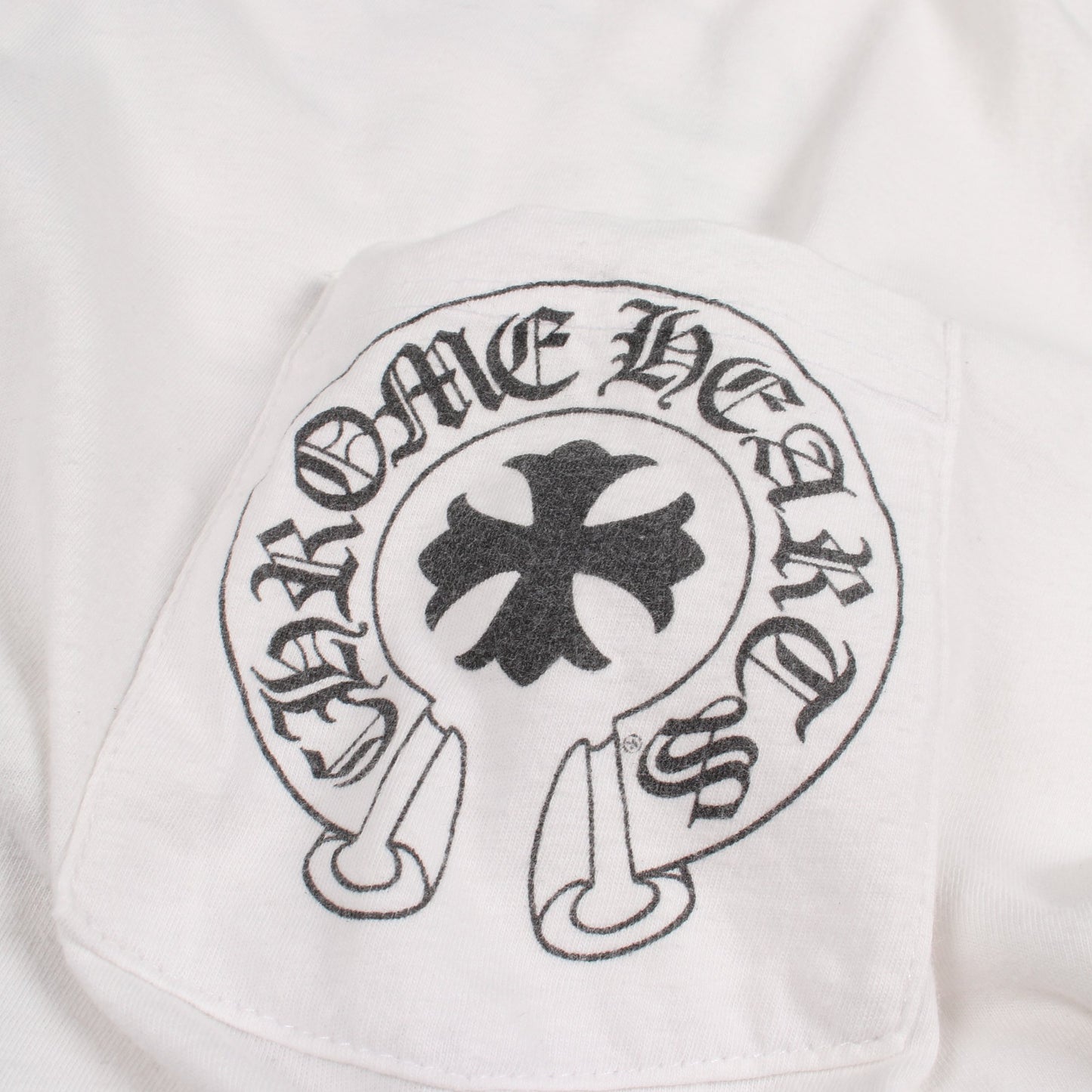 バックプリント ポケット付き 半袖Tシャツ コットン ホワイト クロムハーツ