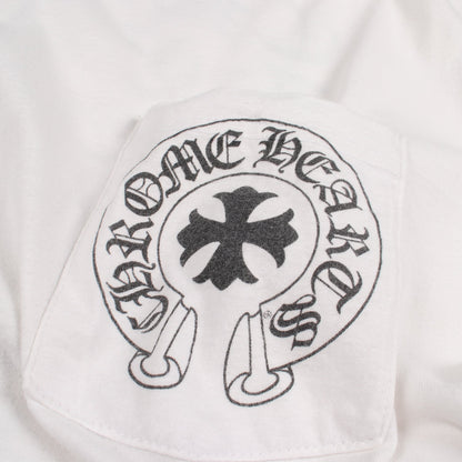 バックプリント ポケット付き 半袖Tシャツ コットン ホワイト クロムハーツ