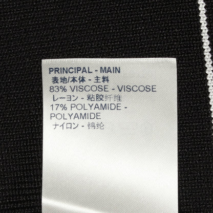 クロップド ボーダー 半袖 カットソー レーヨン ナイロン ブラック レッド ルイヴィトン