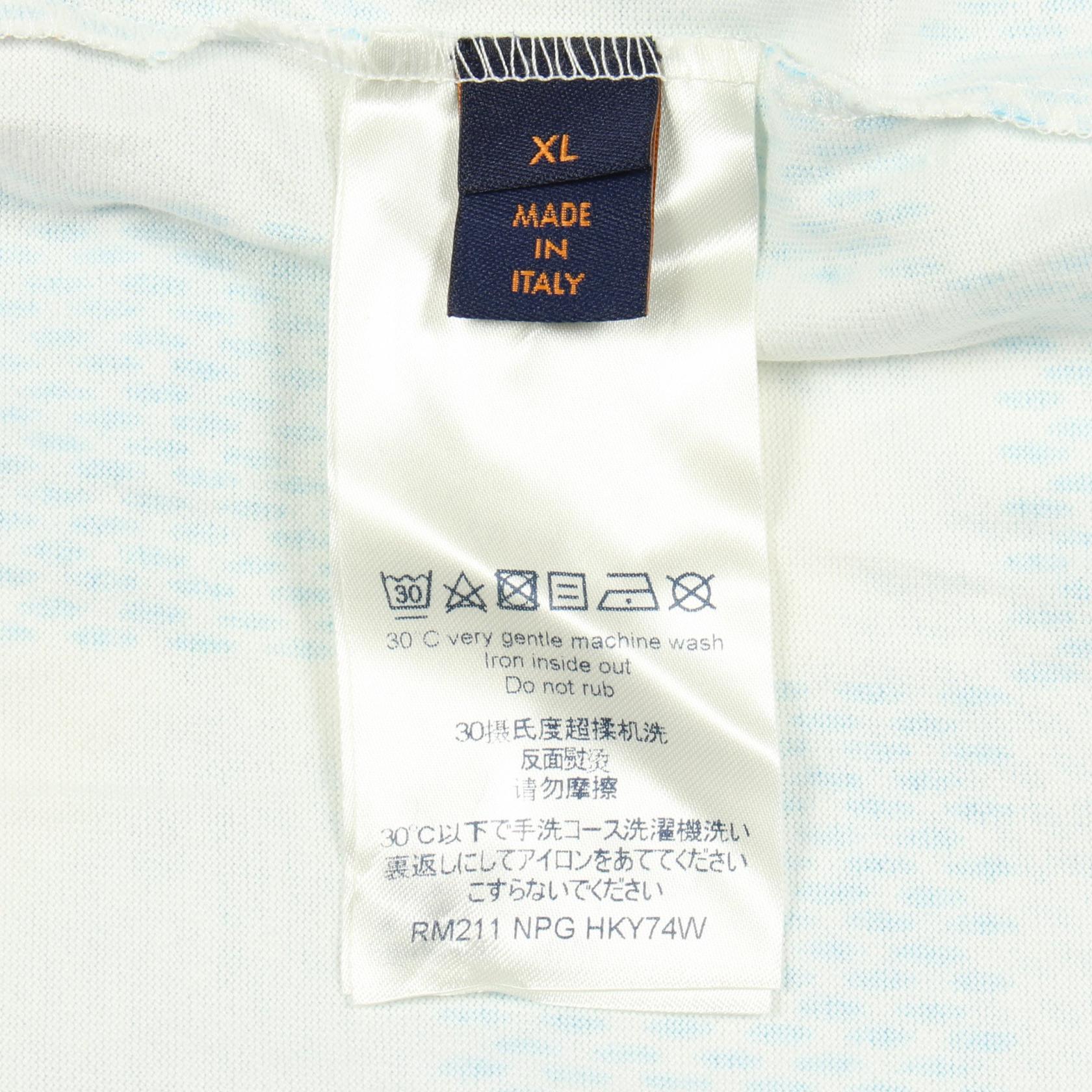プリンテッドダミエLV 半袖Tシャツ コットン ホワイト マルチカラー ルイヴィトン トップス LOUIS VUITTON