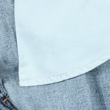 ロゴレザーパッチ ボタンフライ ワイド デニムパンツ コットン ブルー ミュウミュウ ボトムス miu miu