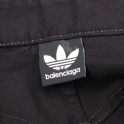 BALENCIAGA × adidas ダメージ加工 サイドライン バギー デニムパンツ コットン ブラック バレンシアガ
