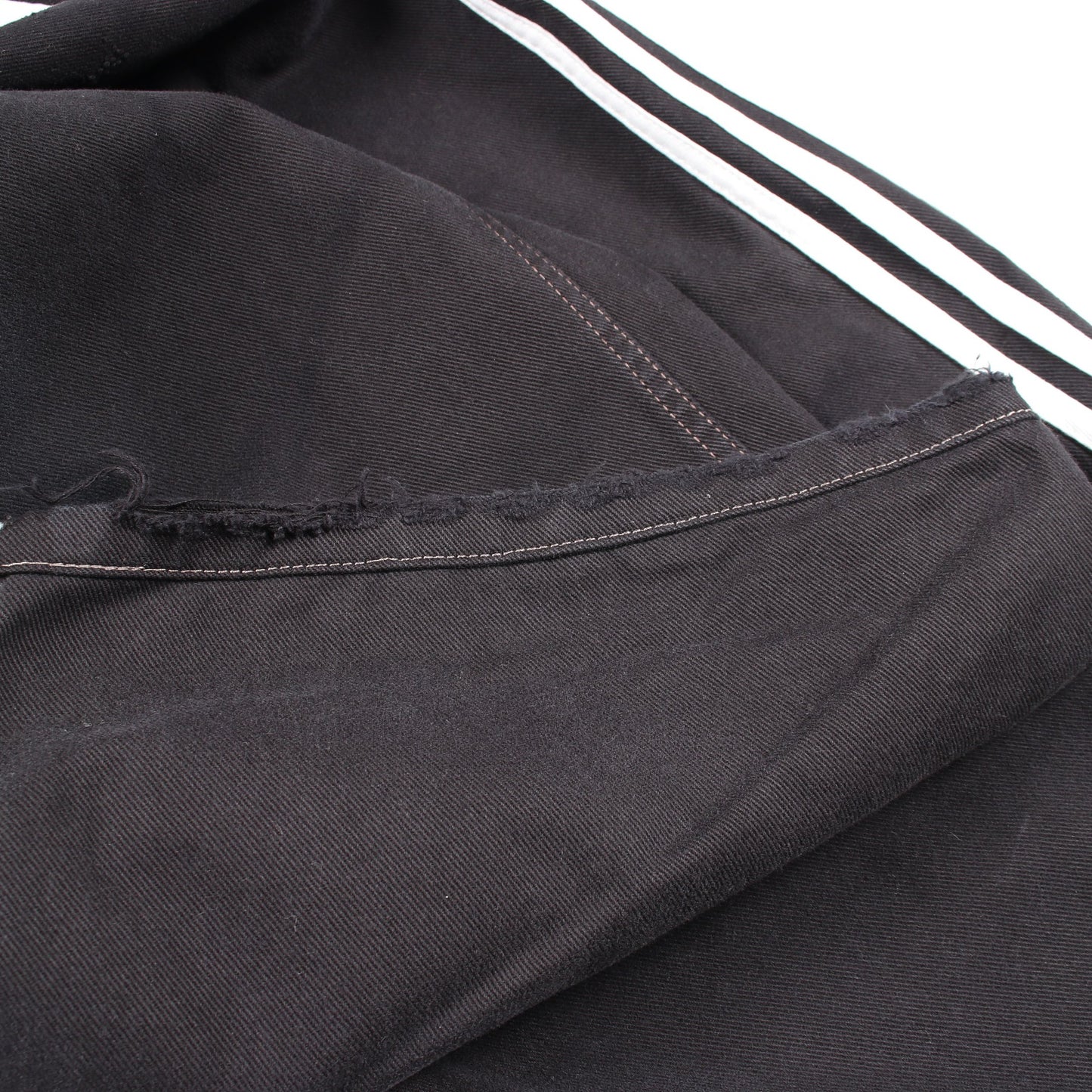 BALENCIAGA × adidas ダメージ加工 サイドライン バギー デニムパンツ コットン ブラック バレンシアガ
