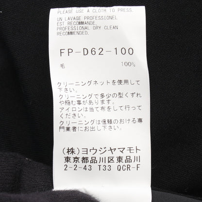 GABARDINE R DRAPED SHIRT DRESS 半袖 シャツワンピース ウール ブラック ヨウジヤマモト