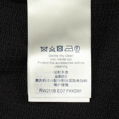 スナップボタン ノースリーブ リブ ニットワンピース コットン ナイロン ブラック ルイヴィトン