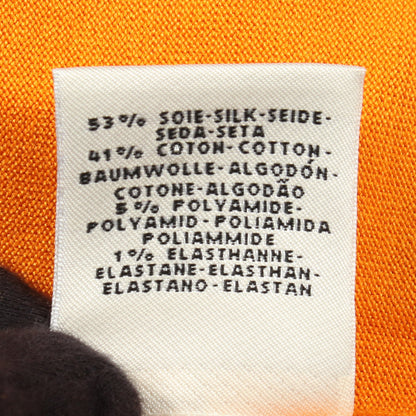 ツイルレーヌ L’INSTRUCTION DU ROY スカーフ切替 ニットワンピース シルク コットン オレンジ マルチカラー エルメス