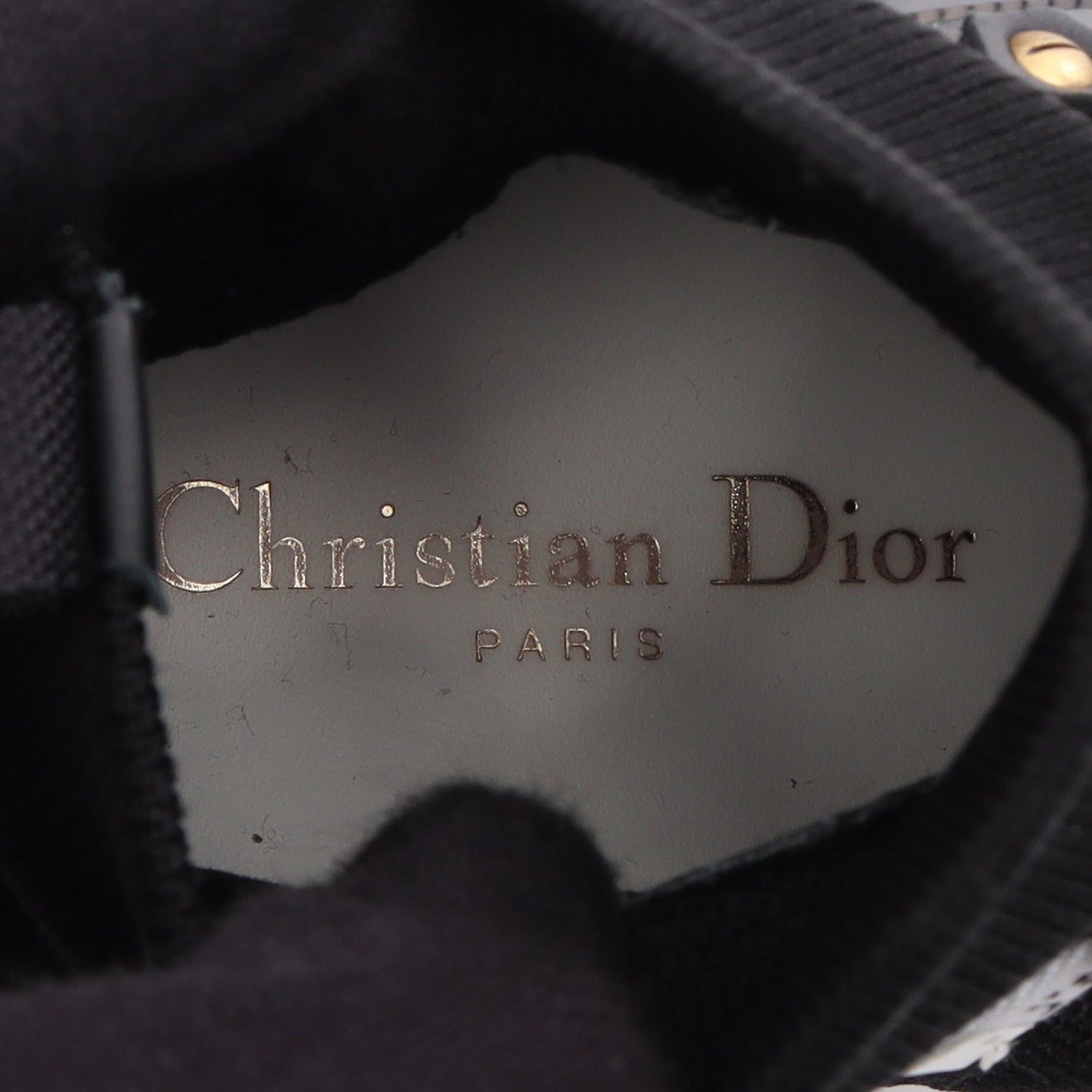 WALK'N'DIOR ハイカットスニーカー ニットファブリック レザー ブラック クリスチャンディオール