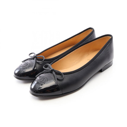 BALLERINA バレリーナ バレエシューズ レザー エナメルレザー ブラック シャネル