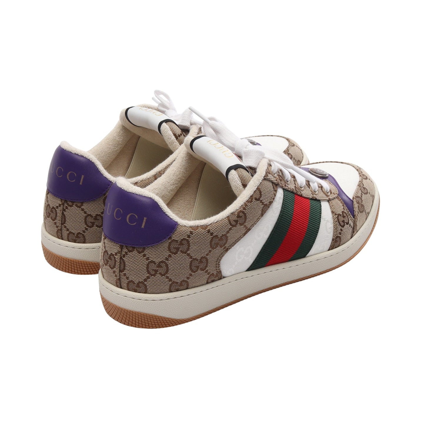 スクリーナー GGキャンバス シェリーライン スニーカー キャンバス ベージュ ブラウン マルチカラー グッチ シューズ GUCCI