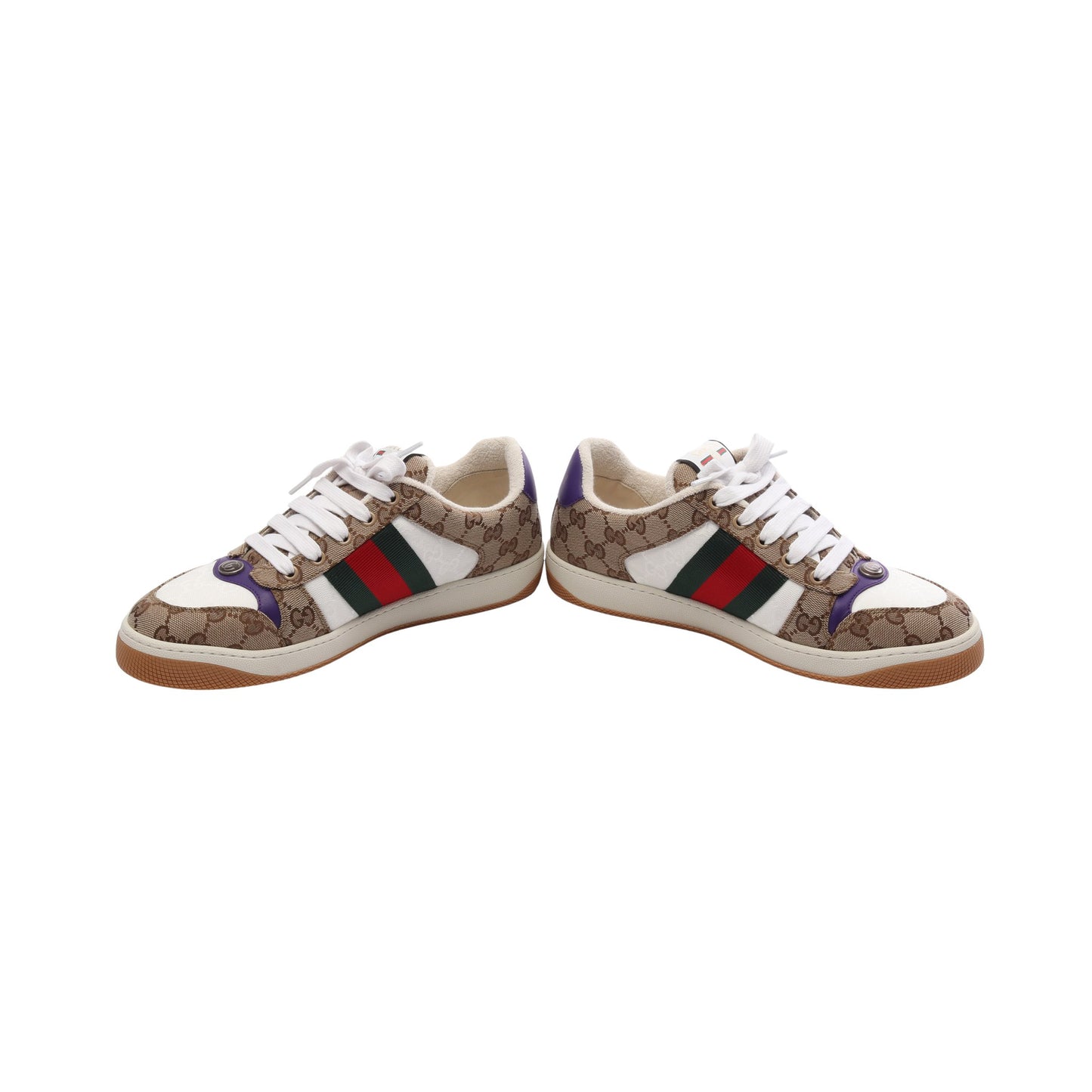 スクリーナー GGキャンバス シェリーライン スニーカー キャンバス ベージュ ブラウン マルチカラー グッチ シューズ GUCCI