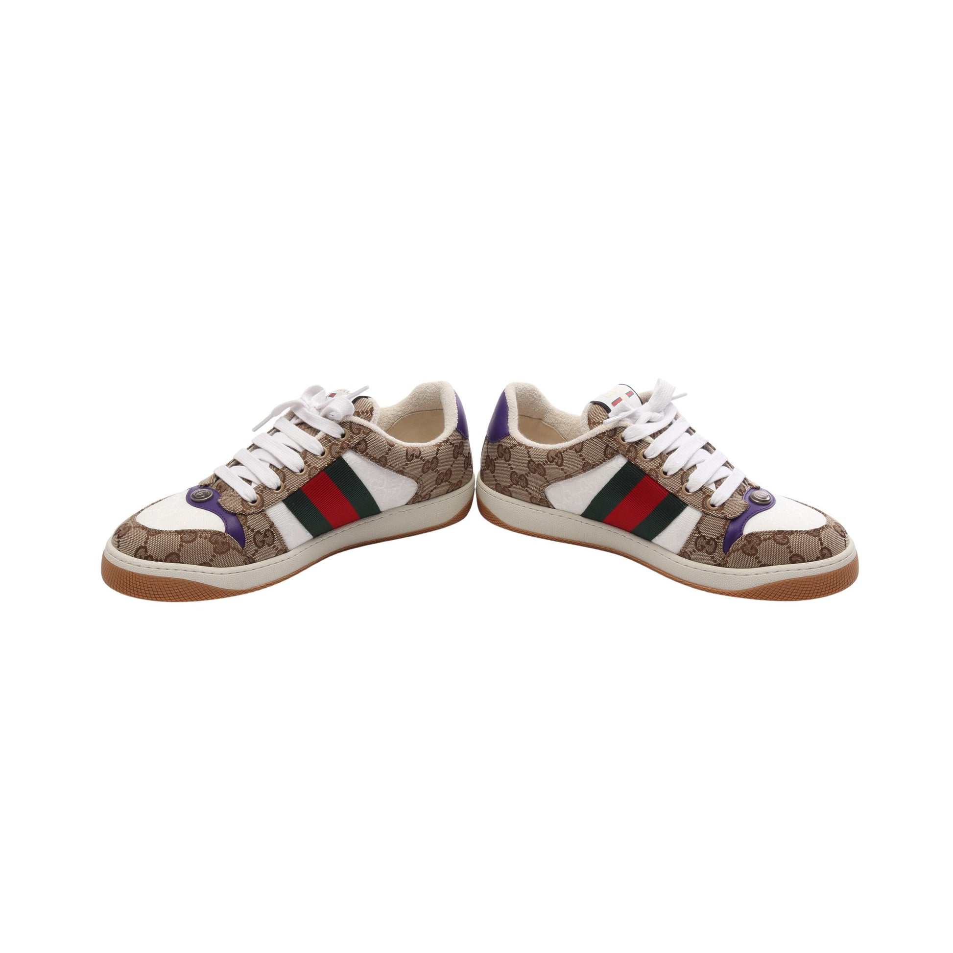 スクリーナー GGキャンバス シェリーライン スニーカー キャンバス ベージュ ブラウン マルチカラー グッチ シューズ GUCCI