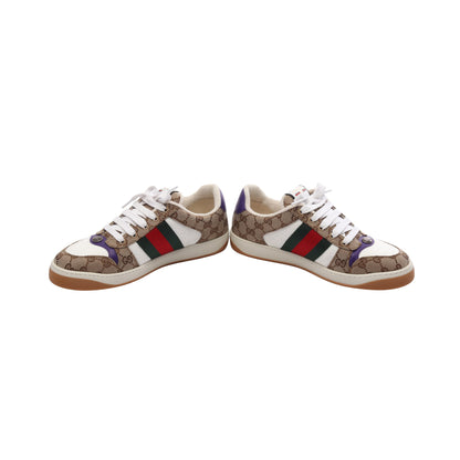 スクリーナー GGキャンバス シェリーライン スニーカー キャンバス ベージュ ブラウン マルチカラー グッチ シューズ GUCCI