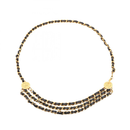 ココマーク チェーン ベルト GP レザー ブラック ゴールド ゴールド金具 シャネル 財布・小物 CHANEL