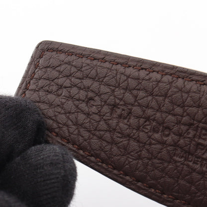 H オ カレ リバーシブル ベルト トゴ ボックスカーフ ブラック ダークブラウン シルバー金具 C刻印 エルメス