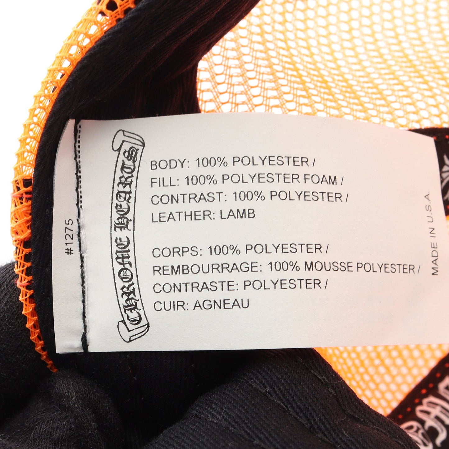 セメタリー CRS PATCH TRUCKER キャップ ホワイト オレンジ クロムハーツ
