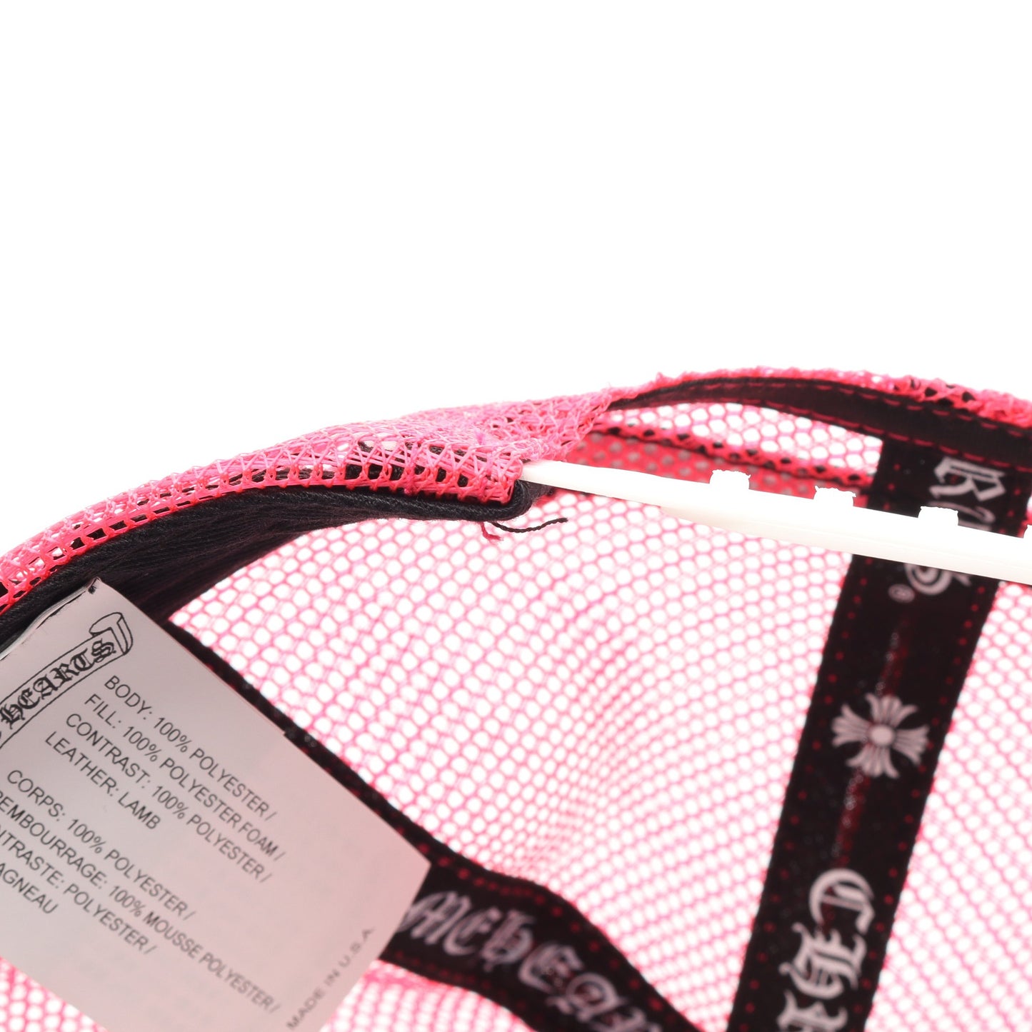 セメタリー CRS PATCH TRUCKER キャップ ファブリック ピンク ホワイト クロムハーツ