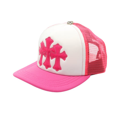 セメタリー CRS PATCH TRUCKER キャップ ファブリック ピンク ホワイト クロムハーツ
