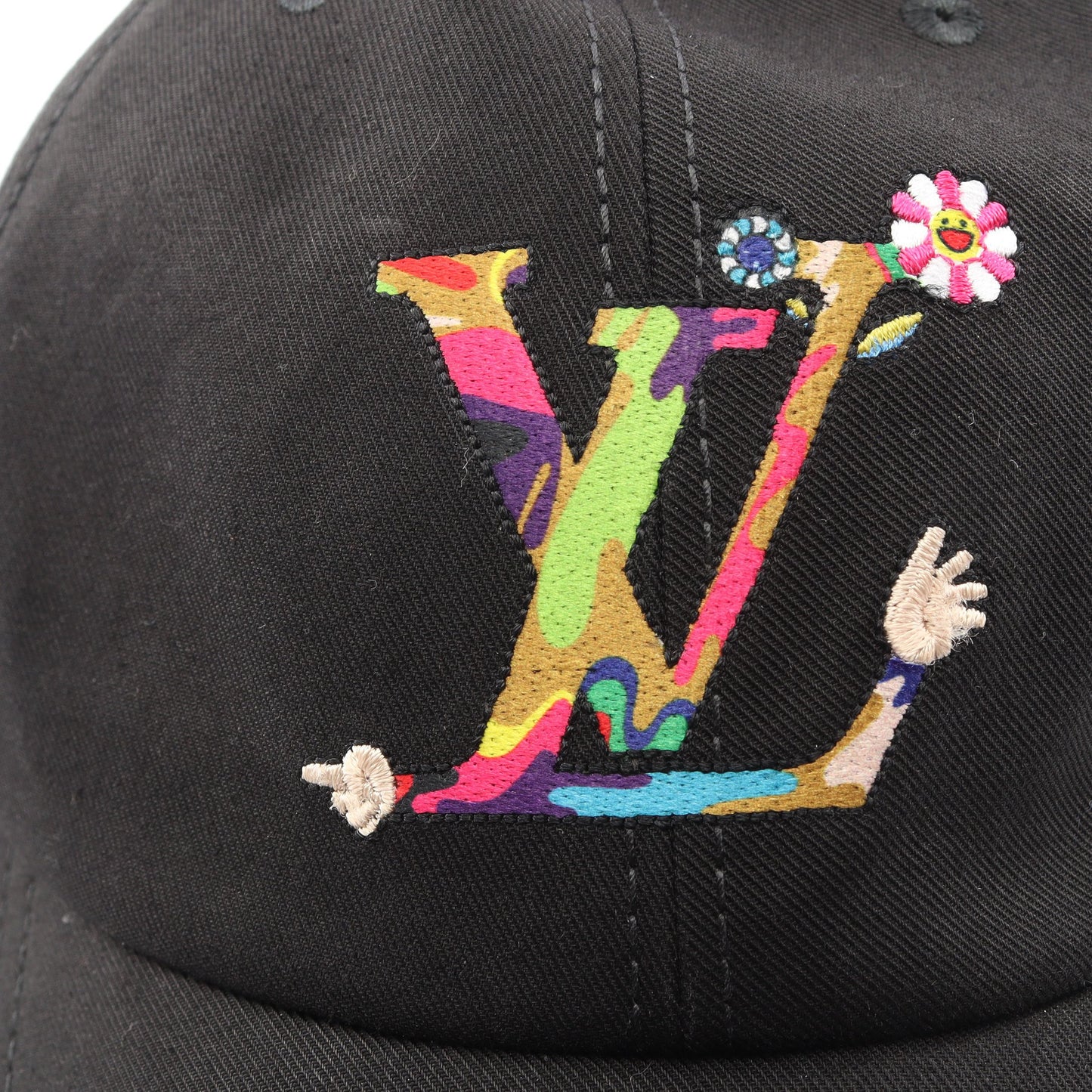 LV × TM スーパーフラット キャップ コットン ブラック マルチカラー ルイヴィトン