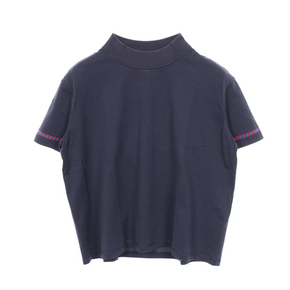 カノエ モックネック Tシャツ 半袖Tシャツ コットン ネイビー レッド エルメス