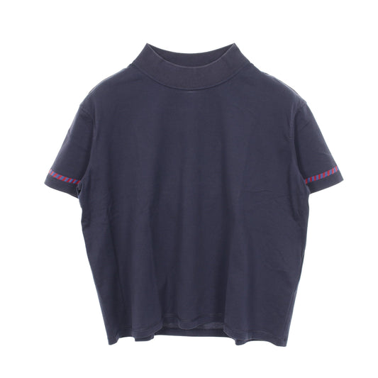 カノエ モックネック Tシャツ 半袖Tシャツ コットン ネイビー レッド エルメス トップス HERMES
